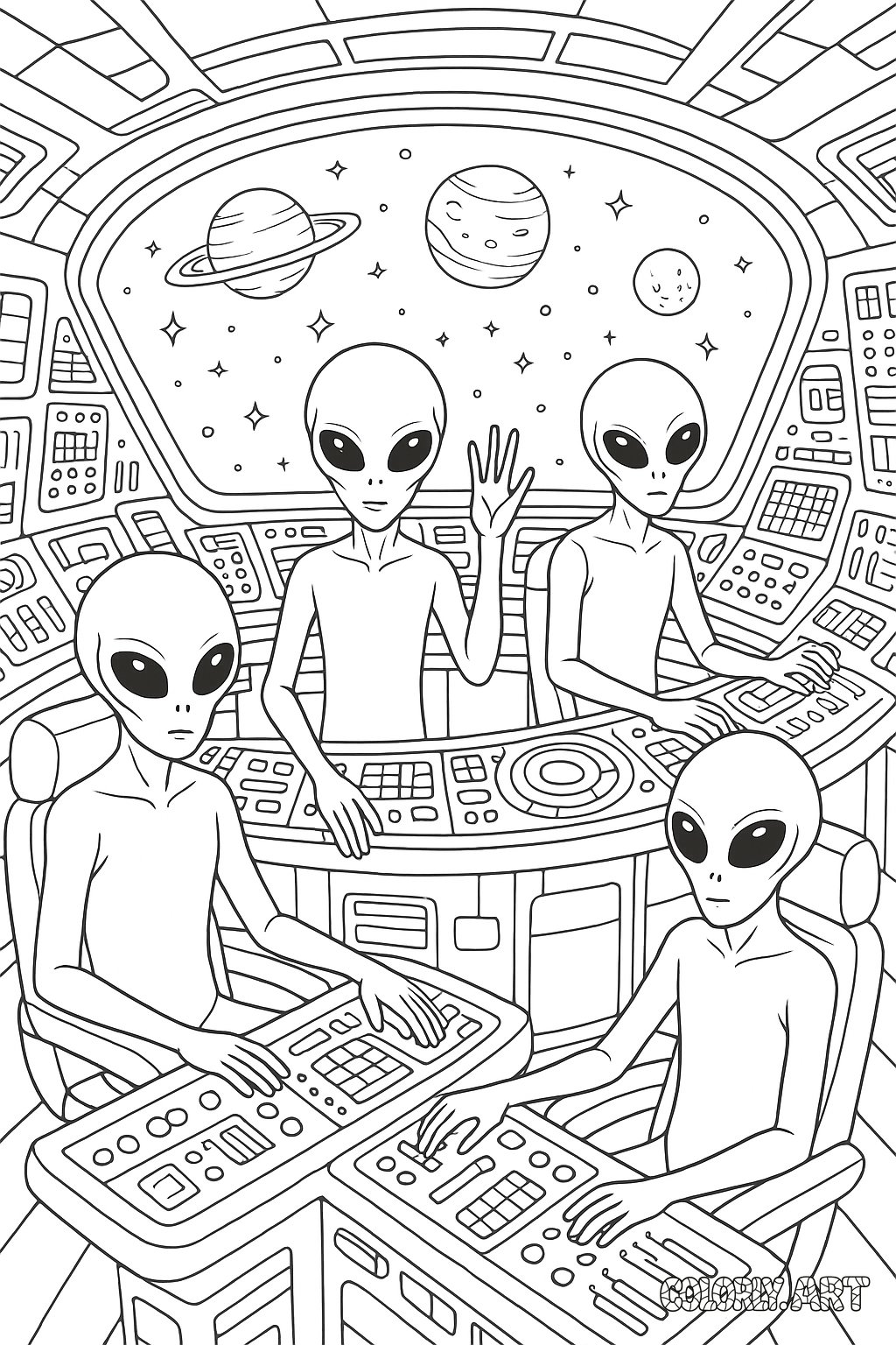 Alien Spaceship Coloring (2).png